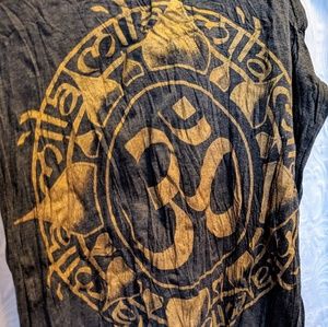 NWOT Sure grey tank with gold om symbol size M